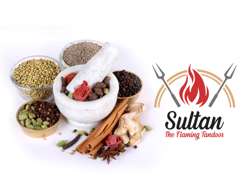 A colorful array of fresh Indian and Pakistani spices
